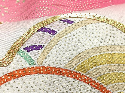 平和屋着物■豪華振袖　駒刺繍　七宝青海波文　暈し染め　金彩　正絹　逸品　CABN2047xe