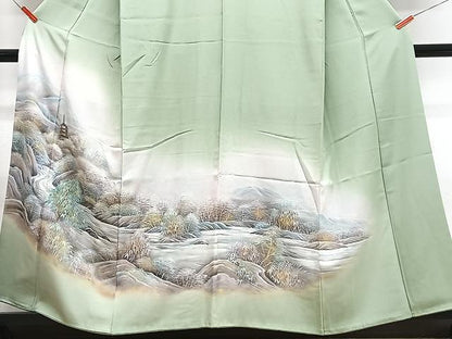 平和屋着物■豪華色留袖　手描き　風景文　暈し染め　金彩　正絹　逸品　CABN2050xe