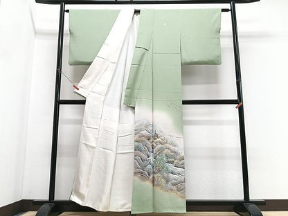 平和屋着物■豪華色留袖　手描き　風景文　暈し染め　金彩　正絹　逸品　CABN2050xe