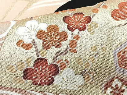 平和屋着物■豪華黒留袖　扇面花文　金彩　正絹　逸品　CABN2057xe