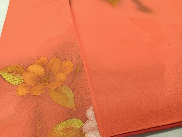 平和屋着物■小紋　地紋起こし　枝花文　洗える着物　CABN2067xe