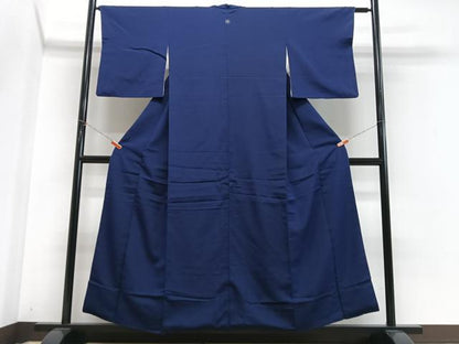 平和屋着物■上質な色無地　鉄紺色　正絹　逸品　CABN2069xe