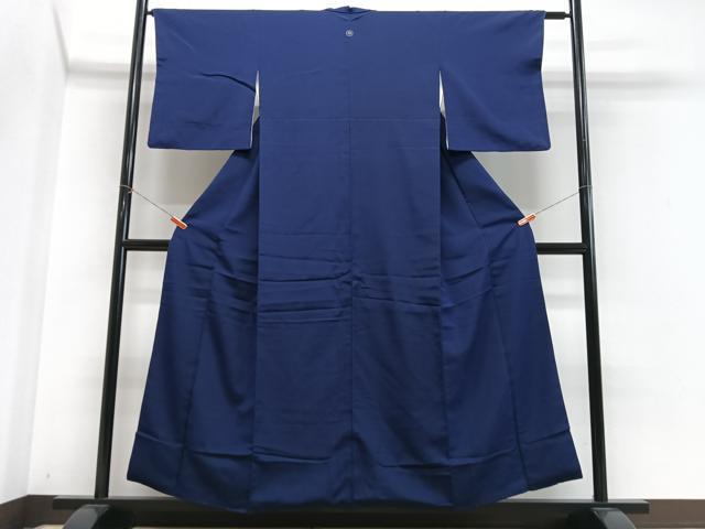 平和屋着物■上質な色無地　鉄紺色　正絹　逸品　CABN2069xe