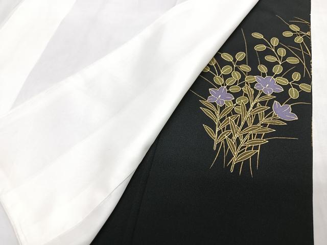 平和屋着物■豪華黒留袖　駒刺繍　御所車草花文　金彩　正絹　逸品　CABN2086xe