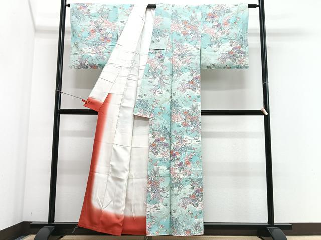 平和屋着物■上質な小紋　草花文　金彩　正絹　逸品　CABN2141xe