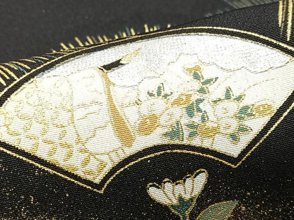平和屋着物■豪華黒留袖　駒刺繍　地紙立波花文　暈し染め　金彩　正絹　逸品　CABN2143xe