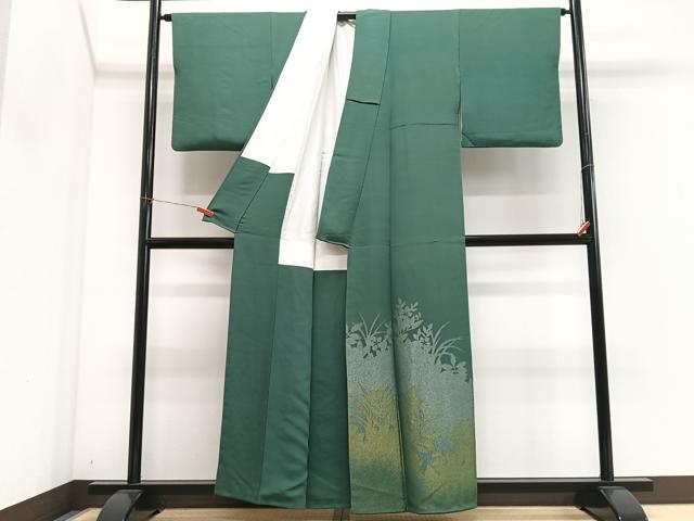 平和屋着物■豪華色留袖　草花シルエット　金銀糸　正絹　逸品　CABN2149xe