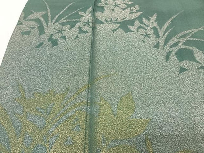 平和屋着物■豪華色留袖　草花シルエット　金銀糸　正絹　逸品　CABN2149xe
