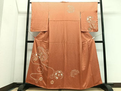 平和屋着物■訪問着　駒刺繍　絞り　源氏車文　正絹　逸品　CABN2153xe