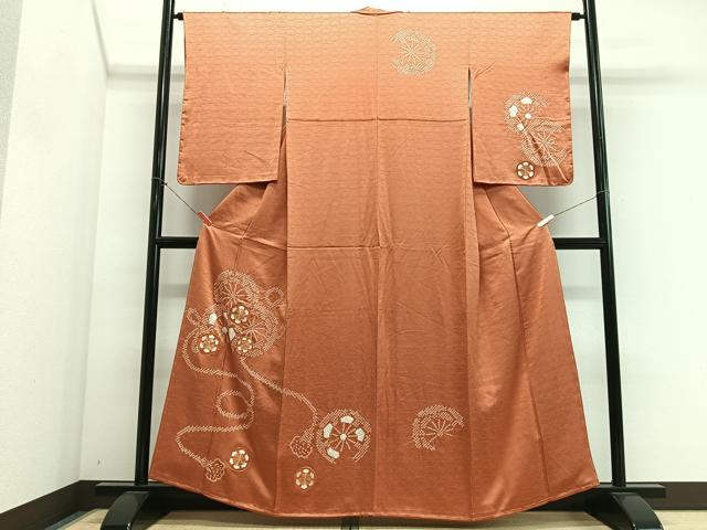 平和屋着物■訪問着　駒刺繍　絞り　源氏車文　正絹　逸品　CABN2153xe