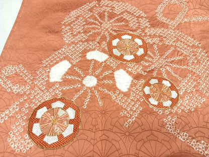 平和屋着物■訪問着　駒刺繍　絞り　源氏車文　正絹　逸品　CABN2153xe