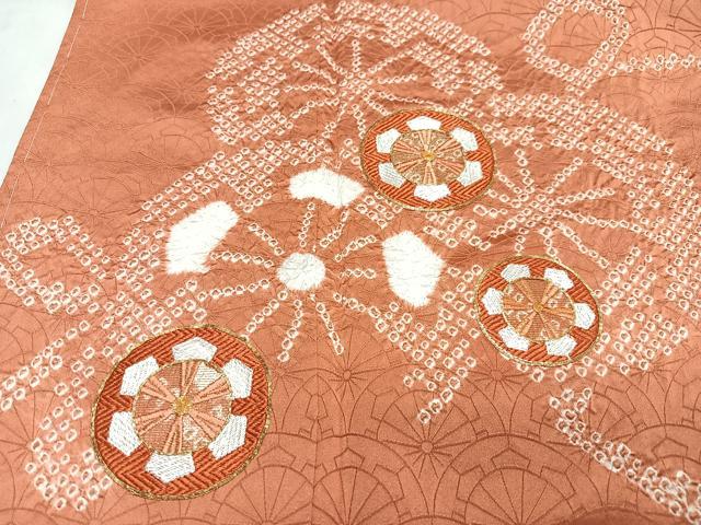 平和屋着物■訪問着　駒刺繍　絞り　源氏車文　正絹　逸品　CABN2153xe