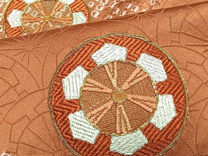 平和屋着物■訪問着　駒刺繍　絞り　源氏車文　正絹　逸品　CABN2153xe