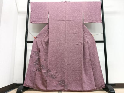 平和屋着物■色留訪問着　松皮菱花文　鬼しぼ縮緬　正絹　逸品　CABN2155xe