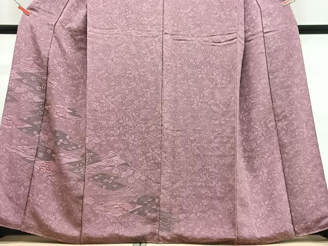 平和屋着物■色留訪問着　松皮菱花文　鬼しぼ縮緬　正絹　逸品　CABN2155xe