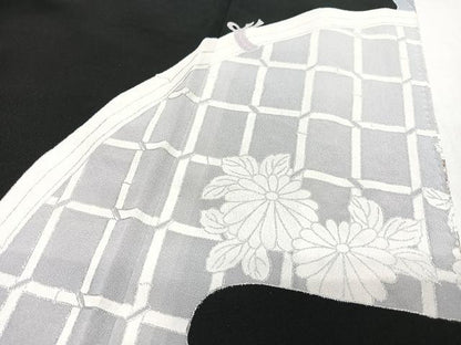 平和屋着物■豪華黒留袖　刺繍　草花文　金銀糸　正絹　逸品　CABN2159xe