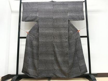 平和屋着物■上質な小紋　総絞り　花尽くし　黒地　正絹　逸品　CABN2171xe