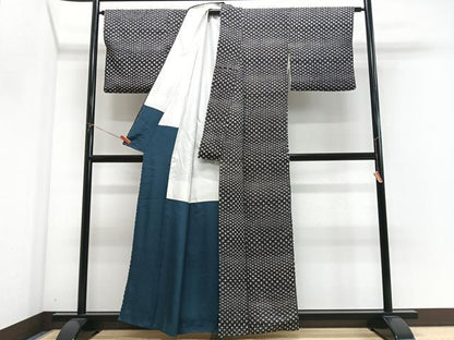 平和屋着物■上質な小紋　総絞り　花尽くし　黒地　正絹　逸品　CABN2171xe