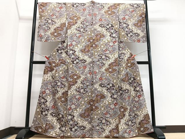 平和屋着物■上質な小紋　辻が花　金彩　正絹　逸品　CABN2173xe