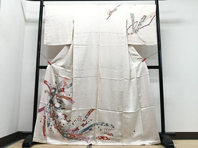 平和屋着物■訪問着　束ね熨斗吉祥花文　正絹　逸品　CABN2178xe