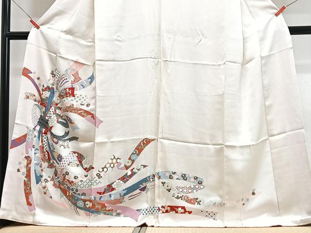 平和屋着物■訪問着　束ね熨斗吉祥花文　正絹　逸品　CABN2178xe