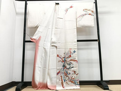 平和屋着物■訪問着　束ね熨斗吉祥花文　正絹　逸品　CABN2178xe