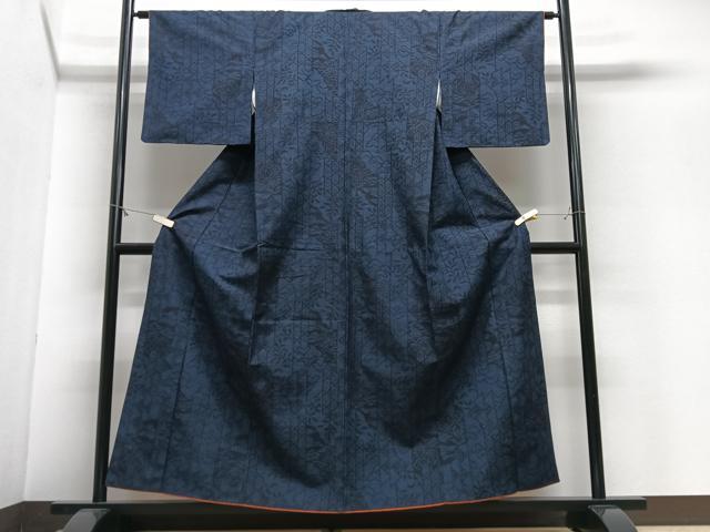 平和屋着物■上質な紬　草花間道　正絹　逸品　CABN2181xe