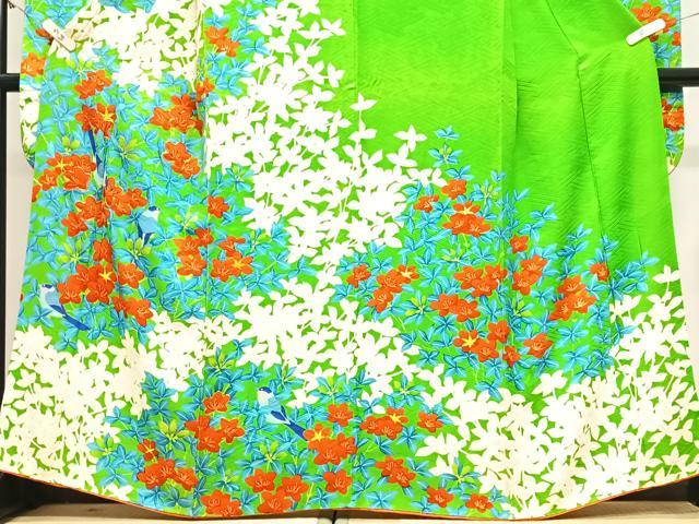 平和屋着物■豪華振袖　駒刺繍　花鳥文　金彩　正絹　逸品　CABN2186xe