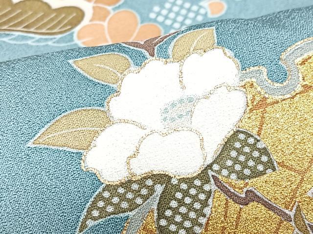 平和屋着物■豪華色留袖　雪輪草花文　金彩　正絹　逸品　CABN2190xe