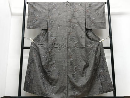 平和屋着物■上質な紬　舞蝶文　正絹　逸品　CABN2205xe