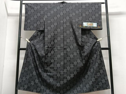 平和屋着物■本場大島紬　麻の葉文様　大山謹製　ほていや扱い　証紙付き　正絹　逸品　未使用　CABN2211xe