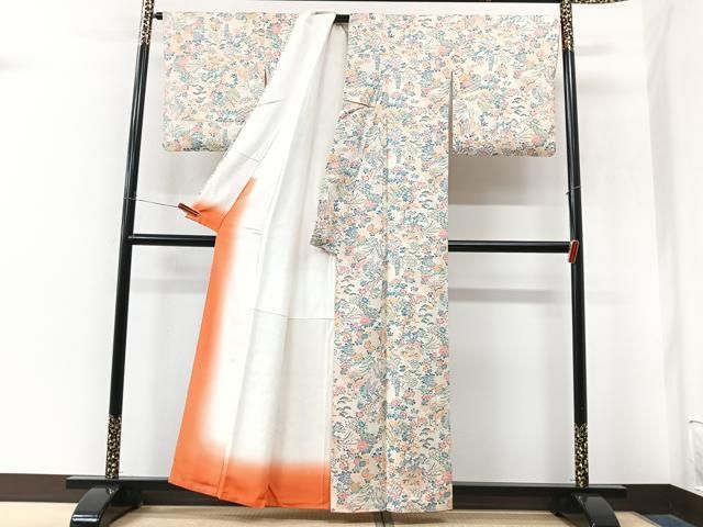 平和屋着物■上質な小紋　草花文　正絹　逸品　CABN2217xe