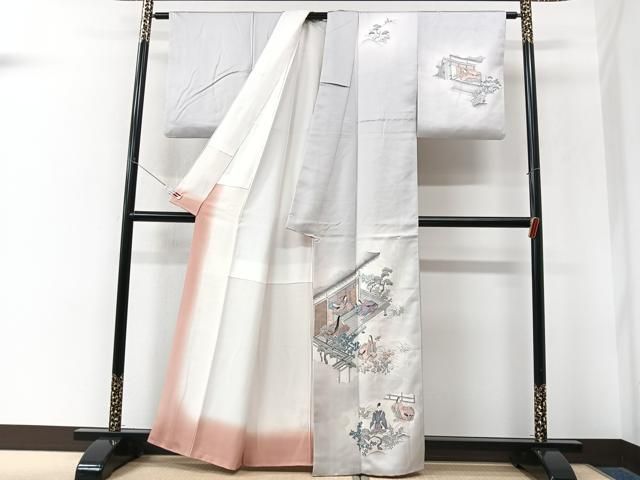 平和屋着物■訪問着　人物風景文　十二単　正絹　逸品　CABN2225xe