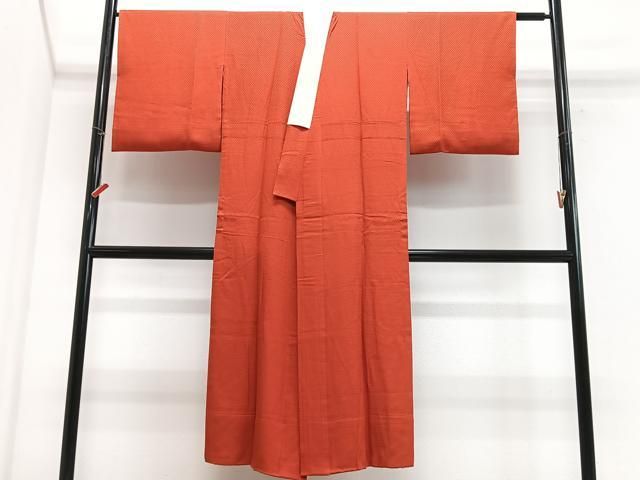 平和屋着物■長襦袢　無双仕立て　鱗地紋　金赤色　やまと誂製　正絹　逸品　CABN2258xe