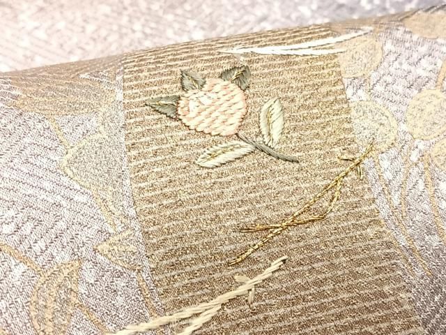 平和屋着物■訪問着　刺繍　短冊草花間道　暈し染め　金彩　正絹　逸品　CABN2268xe