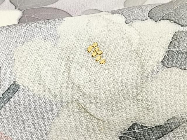平和屋着物■訪問着　手描き　刺繍　枝花文　金彩　正絹　逸品　CABN2275xe