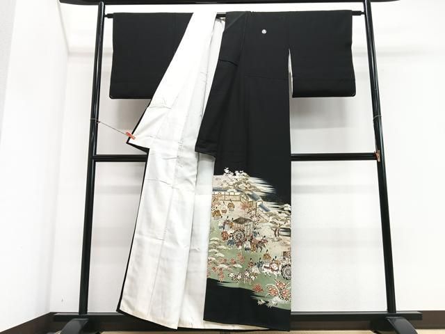 平和屋着物■豪華手描き　人物風景文　暈し染め　金彩　正絹　逸品　CABN2277xe