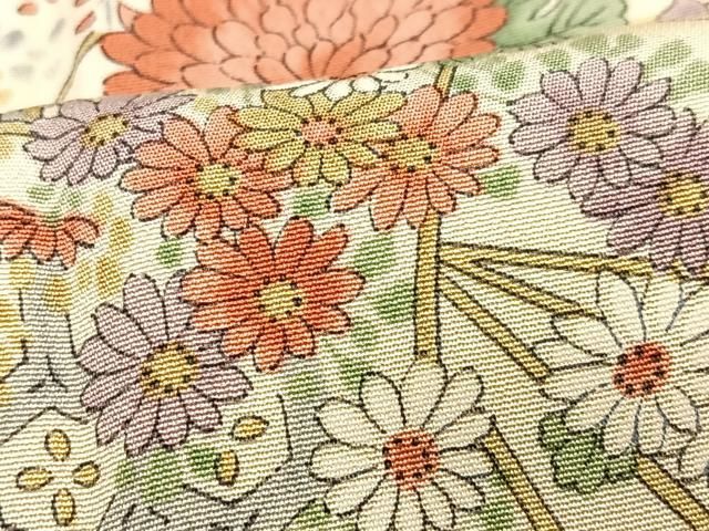 平和屋着物■上質な小紋　扇面花文　正絹　逸品　CABN2289xe