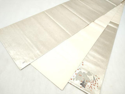 平和屋着物●加賀友禅の巨匠　初代　由水十久　太鼓柄袋帯　城下町　銀糸　正絹　逸品　CABN2404hy