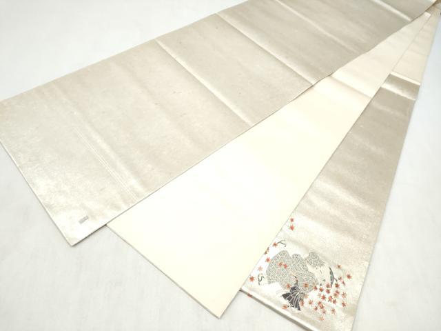 平和屋着物●加賀友禅の巨匠　初代　由水十久　太鼓柄袋帯　城下町　銀糸　正絹　逸品　CABN2404hy