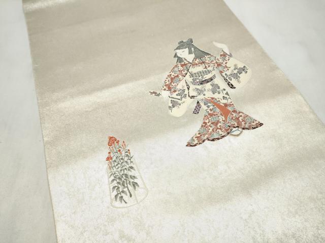 平和屋着物●加賀友禅の巨匠　初代　由水十久　太鼓柄袋帯　舞　金銀糸　正絹　逸品　CABN2405hy