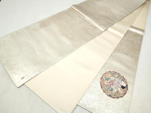 平和屋着物●加賀友禅の巨匠　初代　由水十久　太鼓柄袋帯　明日香唐草文　正絹　逸品　CABN2410hy