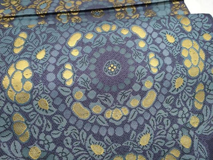 平和屋着物●両面　全通柄袋帯　舞花文　金糸　正絹　逸品　CABN2424hy