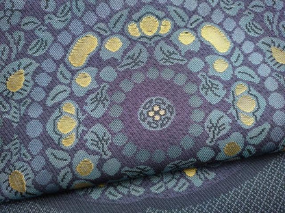 平和屋着物●両面　全通柄袋帯　舞花文　金糸　正絹　逸品　CABN2424hy