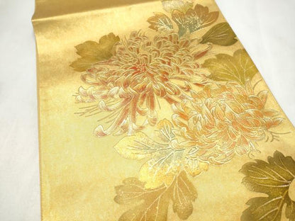 平和屋着物●漆工芸作家　金森一博　六通柄袋帯　乱菊　金彩　引箔　正絹　逸品　CABN2426hy