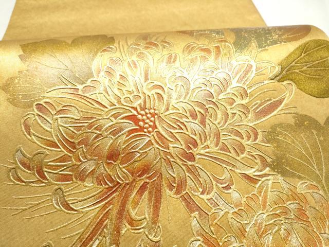 平和屋着物●漆工芸作家　金森一博　六通柄袋帯　乱菊　金彩　引箔　正絹　逸品　CABN2426hy