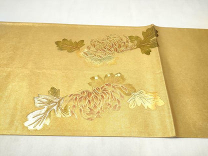 平和屋着物●漆工芸作家　金森一博　六通柄袋帯　乱菊　金彩　引箔　正絹　逸品　CABN2426hy