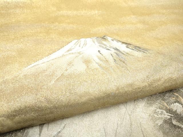 平和屋着物●近代日本画の巨匠　横山大観　じゅらく謹製　太鼓柄袋帯　遠山文　金銀糸　正絹　逸品　CABN2431hy