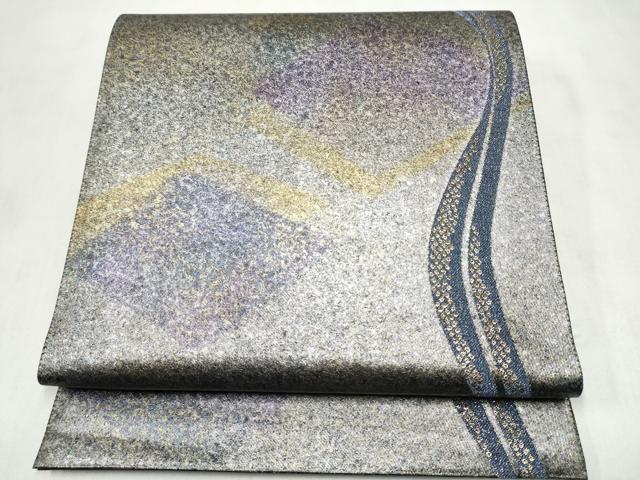 平和屋着物●六通柄袋帯　霞文　金糸　引箔　正絹　逸品　未使用　CABN2434hy
