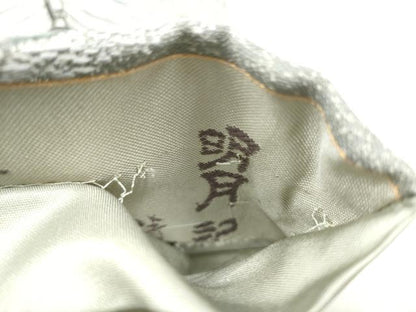 平和屋着物●六通柄袋帯　風景文　銀糸　正絹　逸品　CABN2436hy